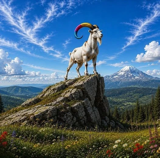 Goat on a mountain